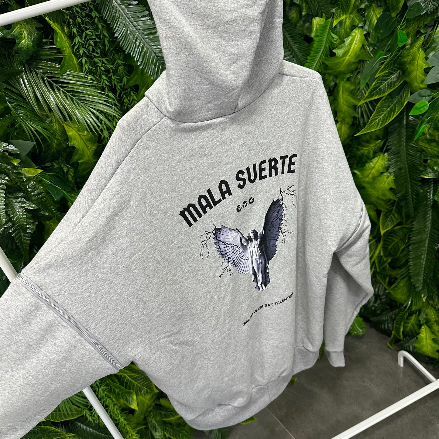 Felpa Grey FULL ZIP MALASUERTE