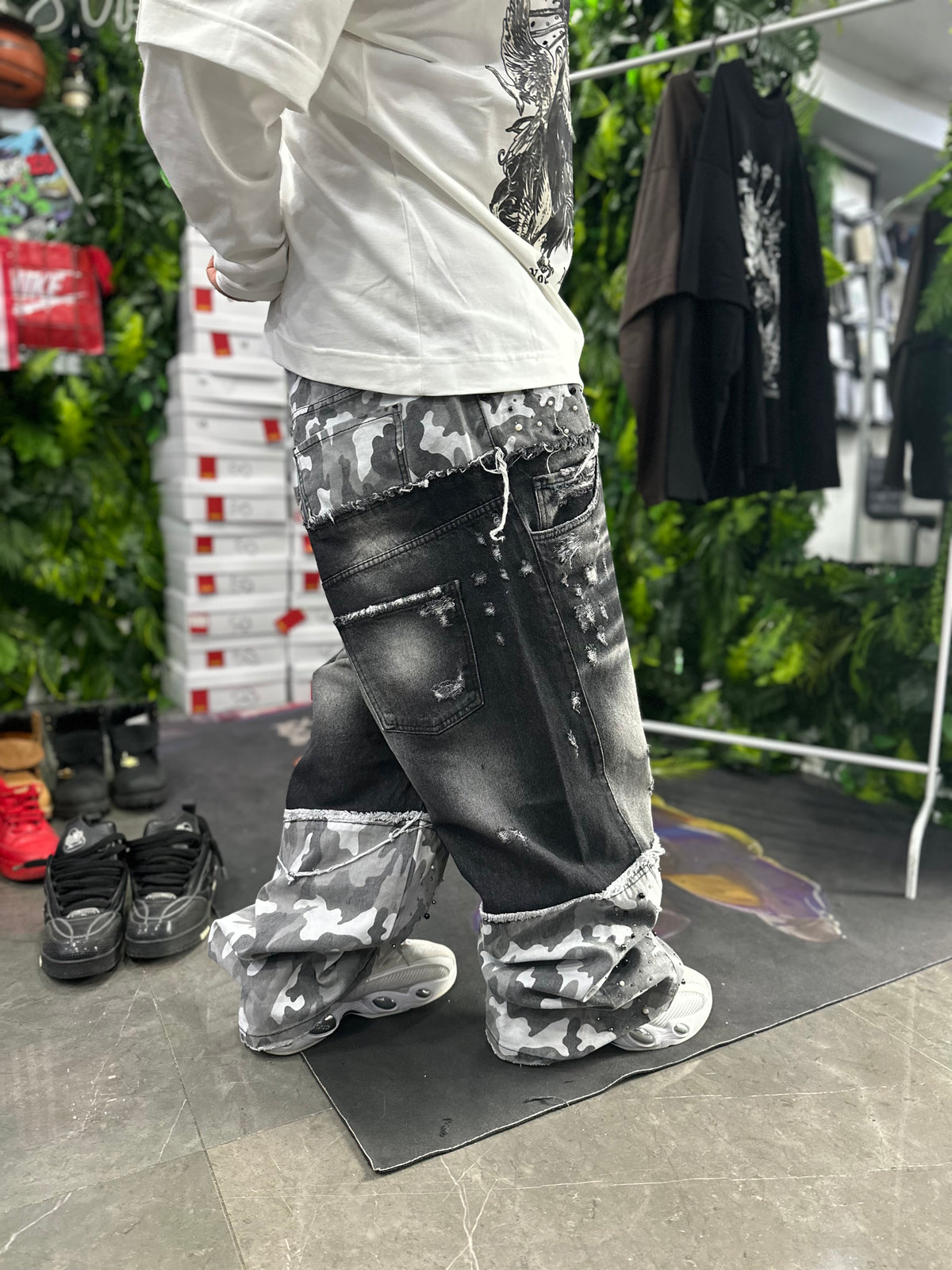 Denim Baggy Double Armi Military Grey CIANOTIC